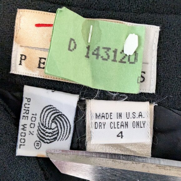 TALBOTS Petites, 100% Pure Wool Short Black Pencil Skirt; Back Zipper; Size 4P - Picture 5 of 6